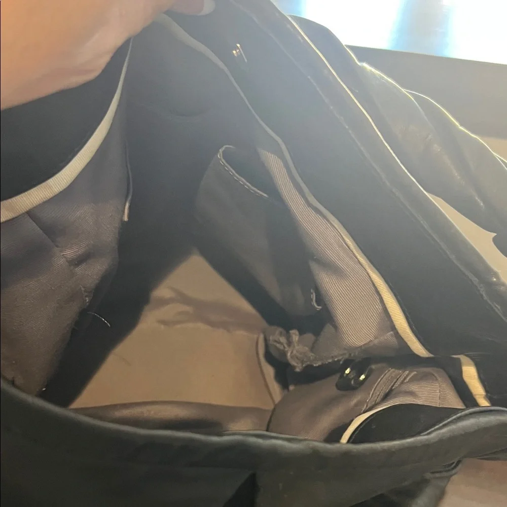 Coach Black Leather Shoulder Bag with Silver Hardware